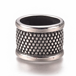 Античное Серебро 304 из нержавеющей стали слайдер прелести, колонка, античное серебро, 12x16x12 мм, отверстие : 13x8.5 мм