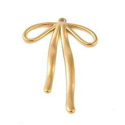 Настоящее золото 18K Ионное покрытие (ip) 304 подвески из нержавеющей стали, очарование бантом, реальный 18 k позолоченный, 42x28x2 мм, отверстие : 1.2 мм