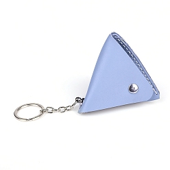 Cornflower Blue Imitation Leather Mini Triangle Women's Wallet Keychian, with Metal Key Ring, Cornflower Blue, 23.5x7.7cm