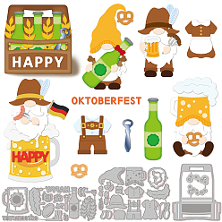 Другие Углеродистая сталь разрезает трафареты, для diy scrapbooking, Фотоальбом, декоративная бумага для тиснения, цвет нержавеющей стали, шаблон темы октоберфест, 58~95x81~157x0.8 мм, 3 шт / комплект