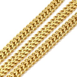 Золотой Ионное покрытие (ip) 304 бордюрные цепи из нержавеющей стали, несварные, с катушкой, золотые, 5x4x1.5 мм