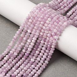 Кунсайт Природные кунцит бисер нитей, граненые, рондель, 4x2.5~3 мм, отверстие : 0.7 мм, около 138~141 шт / нитка, 14.76''~15.16'' (37.5~38.5 см)