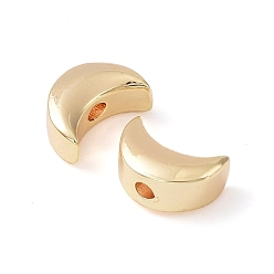 Echt 18 k vergoldet Messing Perlen, Cadmiumfrei und Nickel frei und Bleifrei, Mond, echt 18 k vergoldet, 8x5x3.5 mm, Bohrung: 1.2 mm