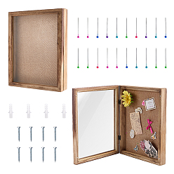 BurlyWood Wall-mounted Wooden & Acrylic Plant Specimen Box, Rectangle, BurlyWood, 355x278x56mm