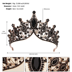 Реактивный Самолет Обручи для волос из сплава со стразами для женщин и девочек, черный свадебный венец, струя, 135~140 мм