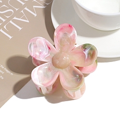 Розовый Заколки для волос с когтями из смолы, аксессуары для волос для женщин и девочек, цветок, туманная роза, 70x73 мм