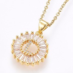 Letter L Подвеска-колье с инициалом из латуни, украшенная микропаве из кубического циркония., с 304 цепи из нержавеющей стали, плоские круглые с буквы, золотые, letter.l, 17.71 дюйм (45 см), Кулон : 22x16x3 мм