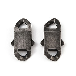 Античное Серебро Штыковые застежками из нержавеющей стали, плоское отверстие, античное серебро, 304 мм, отверстие : 28.5x15.5x5.5 мм