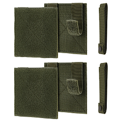 Темно-оливково-зеленый 4шт. нейлоновая тактическая нашивка MOLLE, Панель-адаптер на липучке для нашивок., с 2шт. тактических нейлоновых ремней с пряжками для активного отдыха, темно-оливковый зеленый, 205 мм