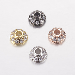 (52) Непрозрачная лаванда Латунь микро проложить кубический цирконий шарик, без кадмия и без свинца, безлепестковый, разноцветные, 6x3 мм, отверстие : 2 мм