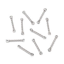 Stainless Steel Color Tarnish Resistant 304 Stainless Steel Link Connectors, Twist, Stainless Steel Color, 15x2.5x1.2mm, Hole: 1.2mm