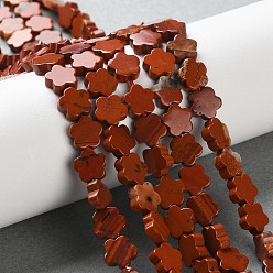 Красный Камень Натуральные красные яшмы бусы пряди, цветка сливы, 6~6.5x6x2.5 мм, отверстие : 0.7 мм, около 63 шт / нитка, 14.76'' (37.5 см)