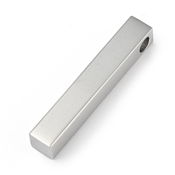 Stainless Steel Color 304 Stainless Steel Pendants, Rectangle/Bar, Stainless Steel Color, 30x5x5mm, Hole: 3mm