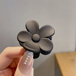 Noir Acryliques clips de cheveux de griffe, Style mat, fleur, noir, 35mm