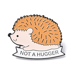 Hedgehog Не обнимашка эмалевые булавки, Задняя часть булавки из цинкового сплава для рюкзака, чёрные, еж, 24x29 мм