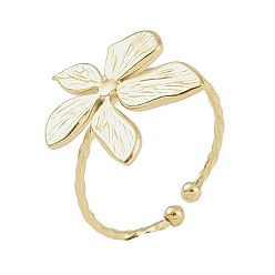 Цветок 304 открытые манжеты из нержавеющей стали для женщин, золотые, цветок, регулируемый, Цветок: 17.5x17.5 мм