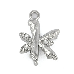 Letter K Латунные хрустальные стразы буквы звенья соединительные подвески, без кадмия, без никеля и без свинца, Реальная платина, Письмо K, 15x11x4 мм, отверстия : 1.2 mm и 1.5 мм