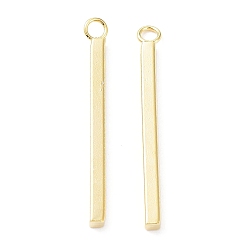Настоящее золото 24K 304 подвески из нержавеющей стали, бар очарование, реальный 24 k позолоченный, 27.5x2x2 мм, отверстие : 2 мм