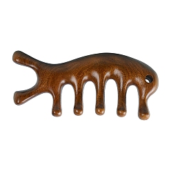 Кокосово-Коричневый Деревянные массажные расчески, массаж головы, кокосового коричневый, 100x50 мм