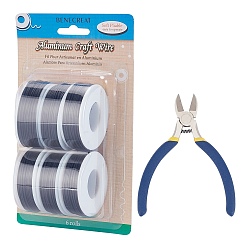 Черный Круглая алюминиевая проволока, кусачками, чёрные, 17 датчик, 1.2 мм, 16 м / рулон, 6 рулонов