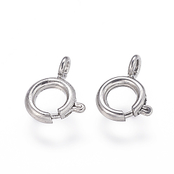 Нержавеющая Сталь Цвет Устойчивы к потускнению 304 застежки-пружины из нержавеющей стали, цвет нержавеющей стали, 9x6x3 мм, отверстие : 1.5 мм