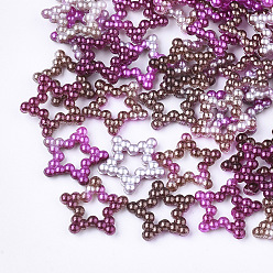 (52) Непрозрачная лаванда Радуга ABS пластик имитация жемчуга кольца, градиент русалка жемчужина, звезда, разноцветные, 11.5x12x2 мм, внутренняя мера: 3x3 мм, около 1000 шт. / пакет