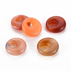 Carnelian Natural Carnelian Pendants, Donut/Pi Disc, 17.5~18.5x5.5mm, Hole: 5.5mm