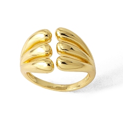 Золотой Латунные открытые манжеты для женщин, золотые, размер США 8 (18.1 мм)