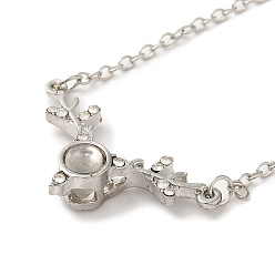 Олень Я люблю тебя на 100 языках стеклянное проекционное ожерелье, Ожерелье-подвеска из цинкового сплава со стразами на День святого Валентина, олень, 17.91 дюйм (45.5 см)