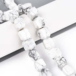 Говлит Природные Говлит бисер нитей, кубические, 11~12.5x9.5~10.5x9.5~10.5 мм, отверстие : 0.7 мм, около 33 шт / нитка, 14.76~15.75 дюйм (37.5~40 см)