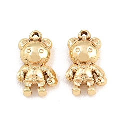 Golden 304 Stainless Steel Charms, Bear Charms, Rack Plating, Long-Lasting Plated, Golden, 14x8x4mm, Hole: 0.8mm