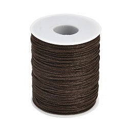 Coconut Brown Waxed Cotton Thread Cords, Coconut Brown, 1mm, about 100yards/roll(300 feet/roll)