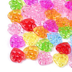 (52) Непрозрачная лаванда Прозрачные акриловые подвески, сердце, разноцветные, 27x24x7 мм, Отверстие : 3 мм , около 360 шт / 500 г