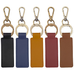 (52) Непрозрачная лаванда 5 шт. 5 цвета прямоугольник брелок из искусственной кожи, с античными застежками бронзы железы, разноцветные, 142 мм, 1 шт / цвет