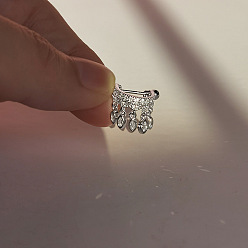 Horse Eye Стремена из нержавеющей стали с прозрачным кубическим цирконием, цвет нержавеющей стали, лошадиный глаз , 8 мм