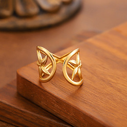 Морская звезда 304 открытые кольца манжеты из нержавеющей стали, реальный 18 k позолоченный, морская звезда, 15~20 мм