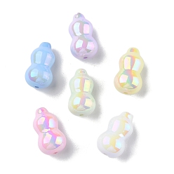 Mixed Color UV Plating Transparent Acrylic Beads, Iridescent, Gourd, Mixed Color, 20.5x12x11.5mm, Hole: 1.6mm