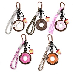 (52) Непрозрачная лаванда 5 шт. подвеска в виде яблока из искусственной кожи, веревки из полиэстера и смолы, с алюминиевыми застежками-карабином, разноцветные, 170~175 мм