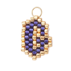 Letter G Бисер ручной работы миюки, ткацкий узор с буквами подвески, с 304 кольцами из нержавеющей стали, Буква G, 15x10.5x2 мм, отверстие : 2.5 мм