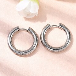 Нержавеющая Сталь Цвет 316серьги-кольца из нержавеющей стали, кольцо, цвет нержавеющей стали, 23.5x24x4 мм