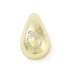 Бабочка Покрытие стойки латунь микропаве прозрачные подвески из кубического циркония, долговечный, без свинца и без кадмия, слеза, бабочка, 29x16.5x11 мм, отверстие : 3 мм