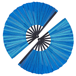Королевский синий Складные веера из полипропилена, блестящие пустые полиэстеровые веера, королевский синий, 330 мм