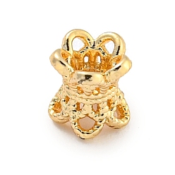 Настоящее золото 18K Стойки обшивки латунные бусины, долговечный, без свинца и без кадмия, реальный 18 k позолоченный, 4.5x4.5 мм, отверстие : 1.4 мм