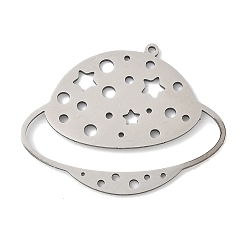 Нержавеющая Сталь Цвет 201 подвески из нержавеющей стали, лазерная резка, НЛО со звездным шармом, анти-тускнение, цвет нержавеющей стали, 29.5x37x1 мм, отверстие : 1.4 мм