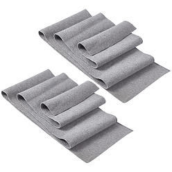 Gray 2Pcs Polyester Stretch Kintted Rib Fabric, for Clothing Accessories, Gray, 100x15x0.15~0.2cm
