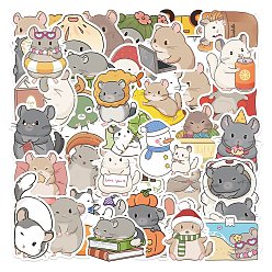 Разноцветный 50шт. водонепроницаемые ПВХ наклейки с мультяшными персонажами для мышек, самоклеящиеся наклейки, для чемодана, скейтборде, холодильник, шлем, красочный, 36~65x38~74x0.2 мм