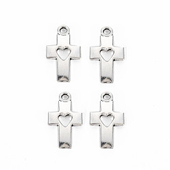 Античное Серебро Сплавочные подвески тибетского стиля, без кадмия и без свинца, пересекаются с сердцем, античное серебро, 19x10.5x2 мм, отверстие : 1.6 мм, Около 1360 шт / 1000 г