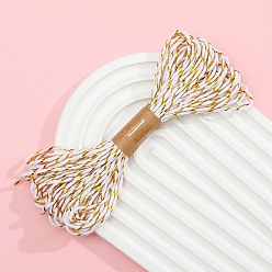Фора Двухцветные хлопковые нити с эффектом металлик, макраме шнур, декоративные нитки, для поделок ремесел, упаковка подарков и изготовление ювелирных изделий, оранжевые, 1.5 мм, около 10.94 ярдов (10 м) / моток
