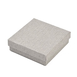 Гейнсборо Витрины для ювелирных изделий из бумаги, футляры для хранения колец, серег, ожерелий, браслетов, с губкой, квадратный, светло-серые, 7.6x7.6x3.5 см