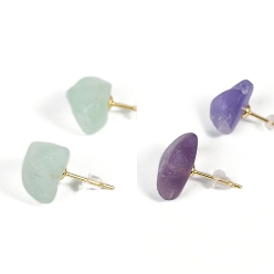 Флюорит Серьги-гвоздики из натурального флюорита, 20x8 мм